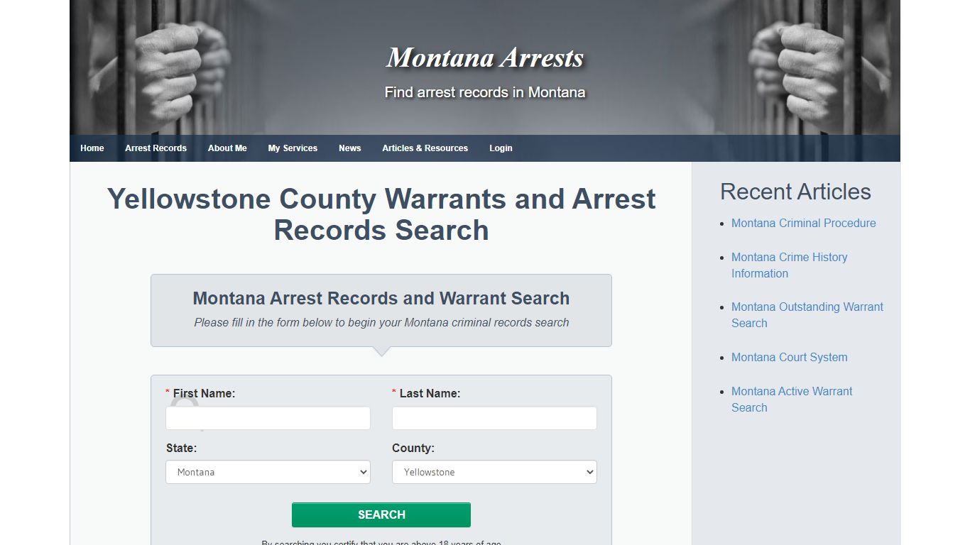 Yellowstone County Warrants and Arrest Records Search
